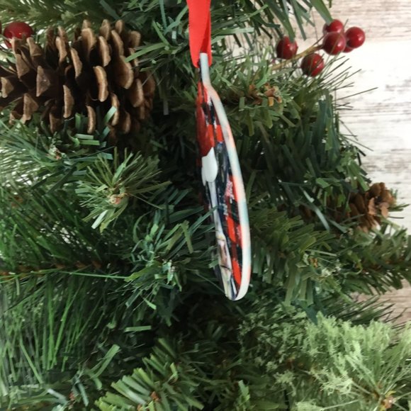 Black and White Santa Cow Christmas Ornament Double Sided - Picture 5 of 7